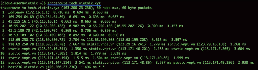 Theo dõi đường đi cơ bản đến một máy chủ từ tên miền