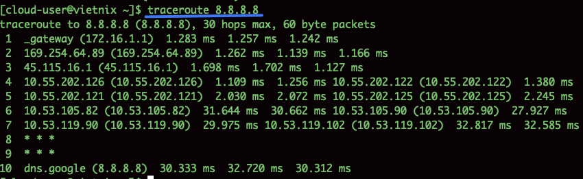 Theo dõi đường đi cơ bản đến một máy chủ từ IP