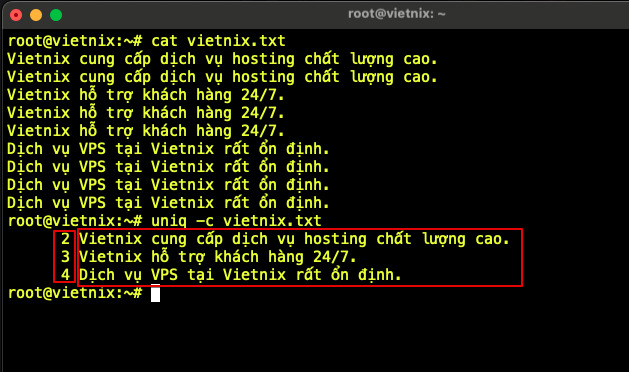 Hiển thị các dòng trùng và số lần trùng lặp