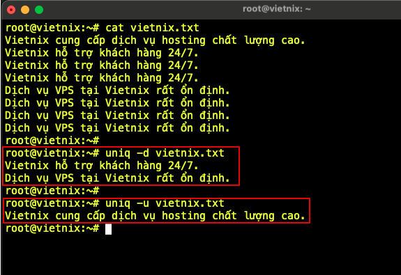 Chỉ hiển thị các dòng bị trùng lặp và các dòng duy nhất