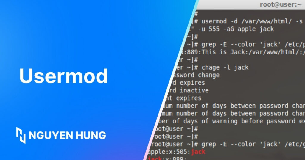 Hướng dẫn sử dụng lệnh usermod trên Linux để chỉnh sửa tài khoản người dùng