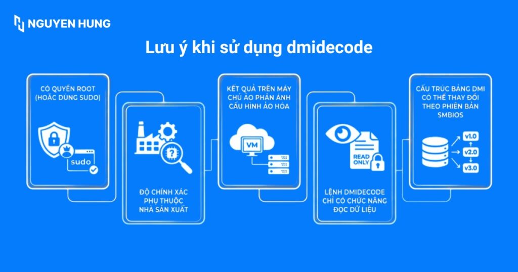 Lưu ý khi sử dụng dmidecode