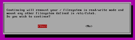 Tiến hành sửa chữa Root File System bằng fsck