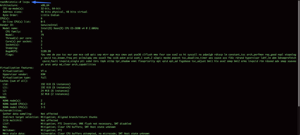 Xem thông tin CPU cơ bản