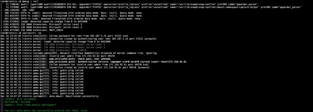 Kiểm tra khi mount bị lỗi