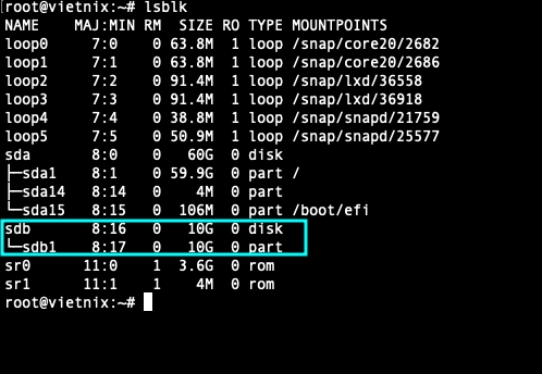 Ổ đĩa chưa được mount trên hệ thống 