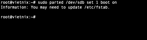 Thay đổi flag partition