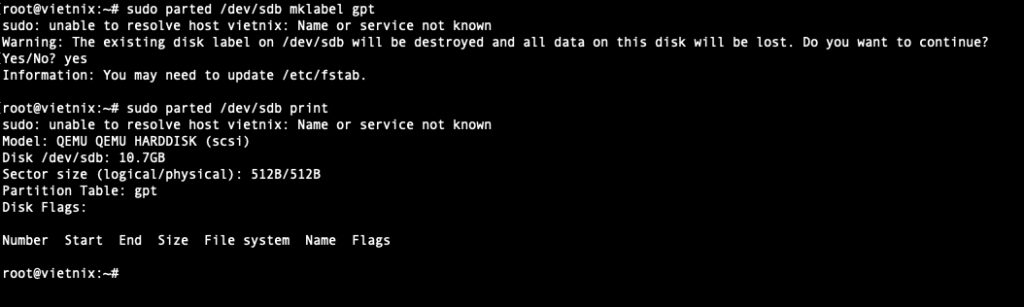 Tạo GPT partition table cho ổ trống