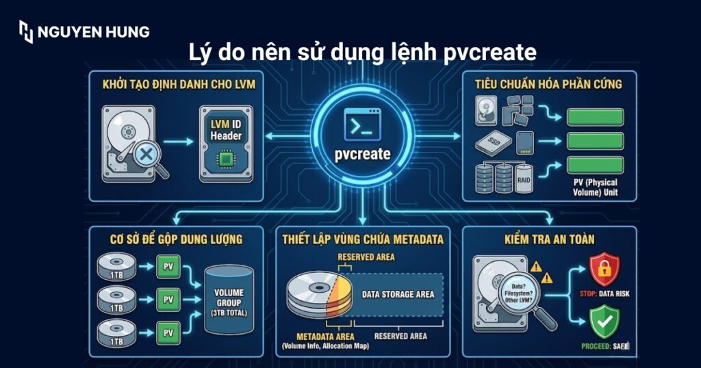 Lý do nên sử dụng lệnh pvcreate