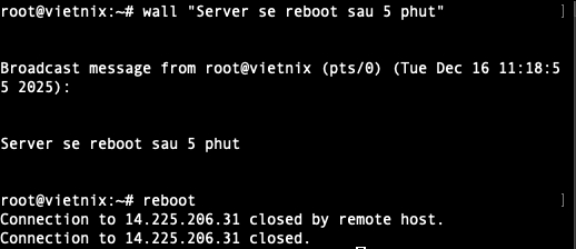 Reboot có cảnh báo người dùng
