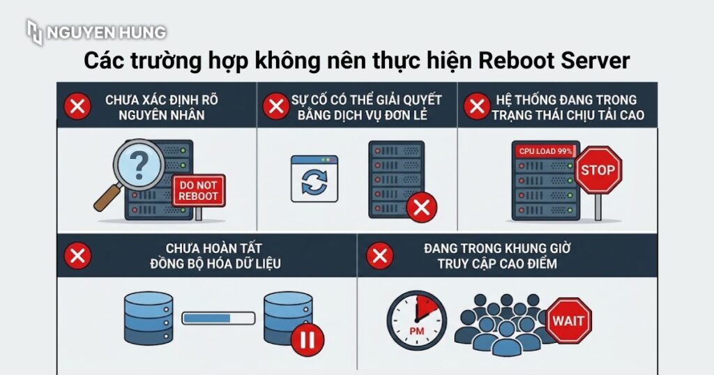 Các trường hợp không nên thực hiện Reboot Server