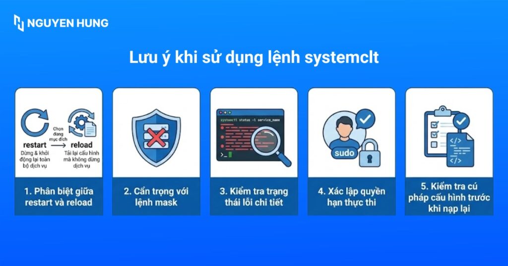 Lưu ý khi sử dụng lệnh systemclt