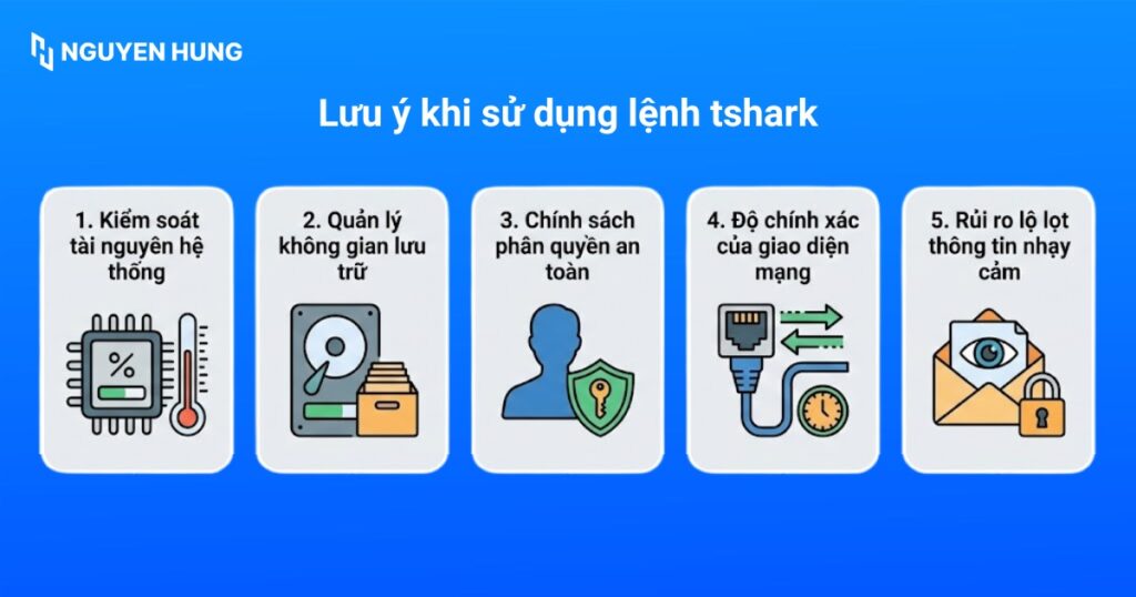 Lưu ý khi sử dụng lệnh tshark