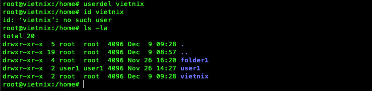 Xóa user đơn giản, giữ lại thư mục home