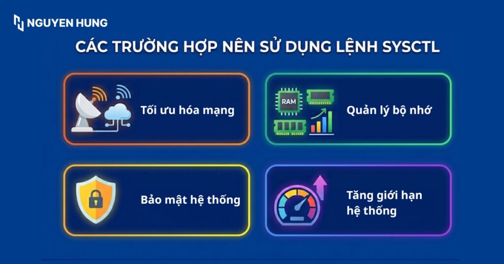 Các trường hợp nên sử dụng lệnh sysctl