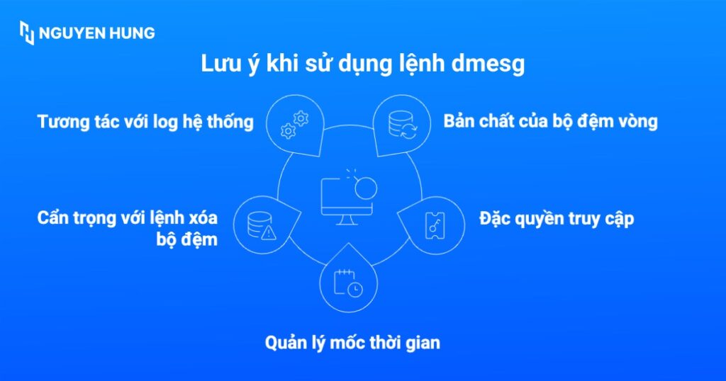 Lưu ý khi sử dụng lệnh dmesg