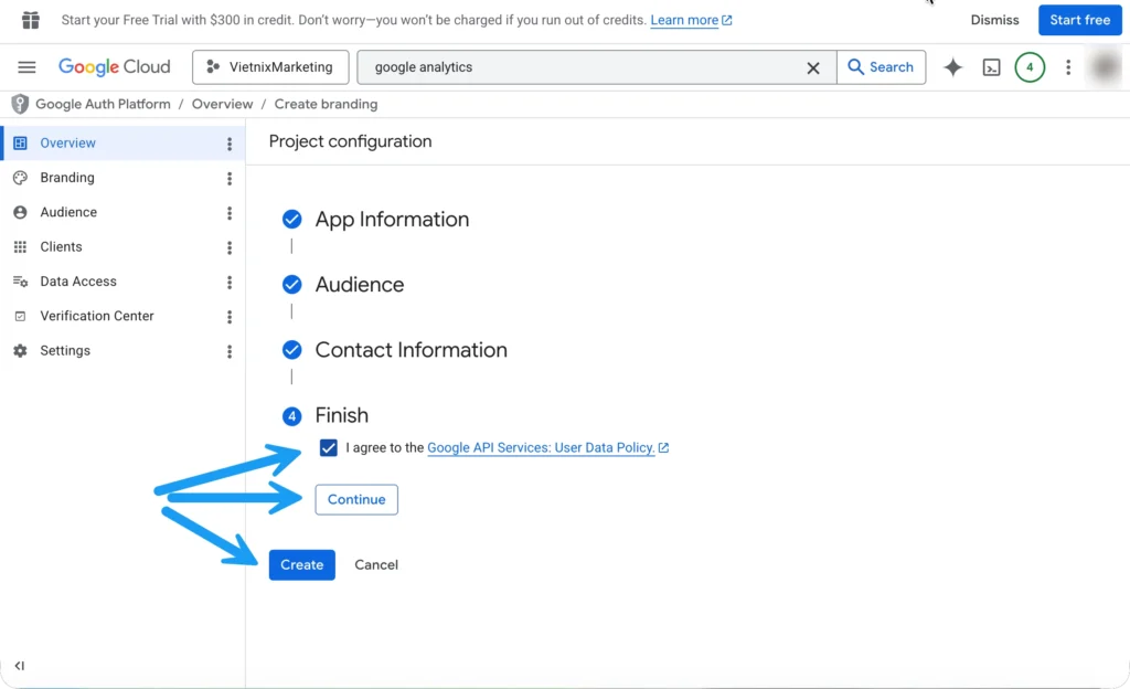 Hoàn tất cấu hình dự án