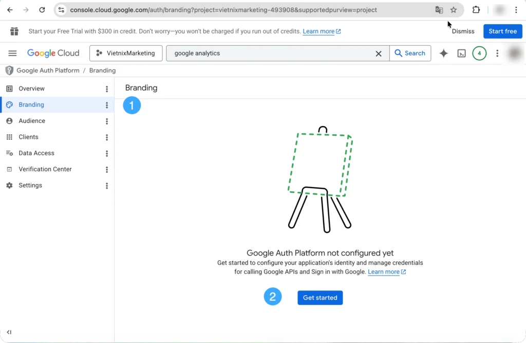 Nhấn chọn Branding