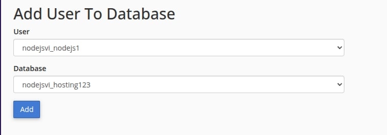Chọn đúng user và database