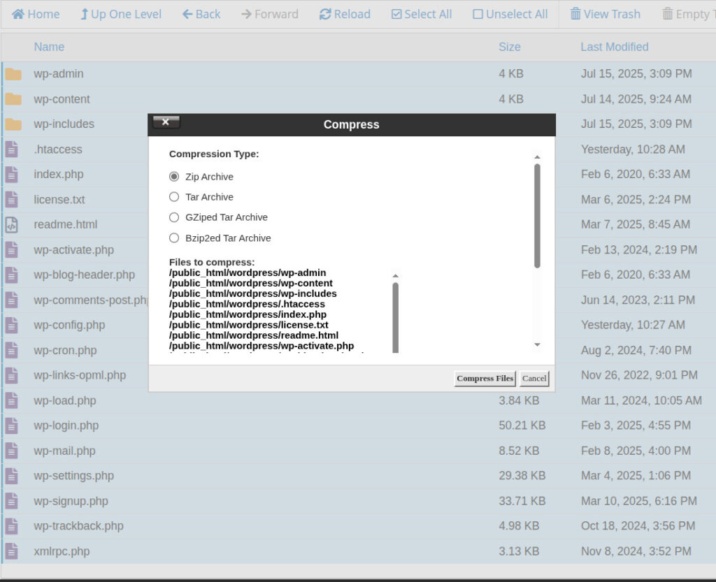Sao lưu source code website