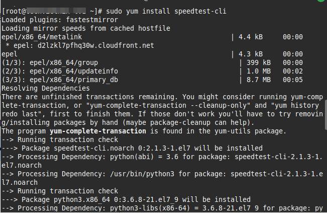 Chạy tiến trình cài đặt Speedtest CLI