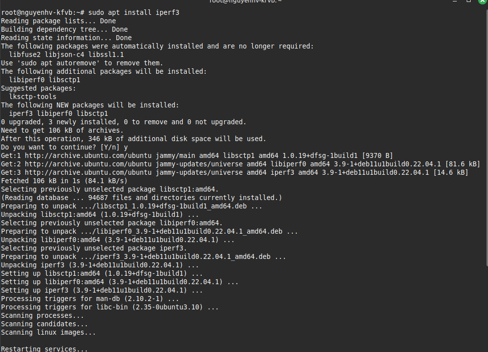 Cài đặt iperf3 trên Ubuntu