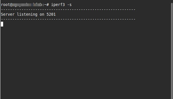 Chạy lệnh iperf3 -s