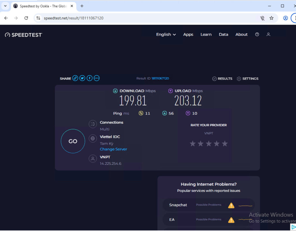 Kiểm tra băng thông trên Windows Server