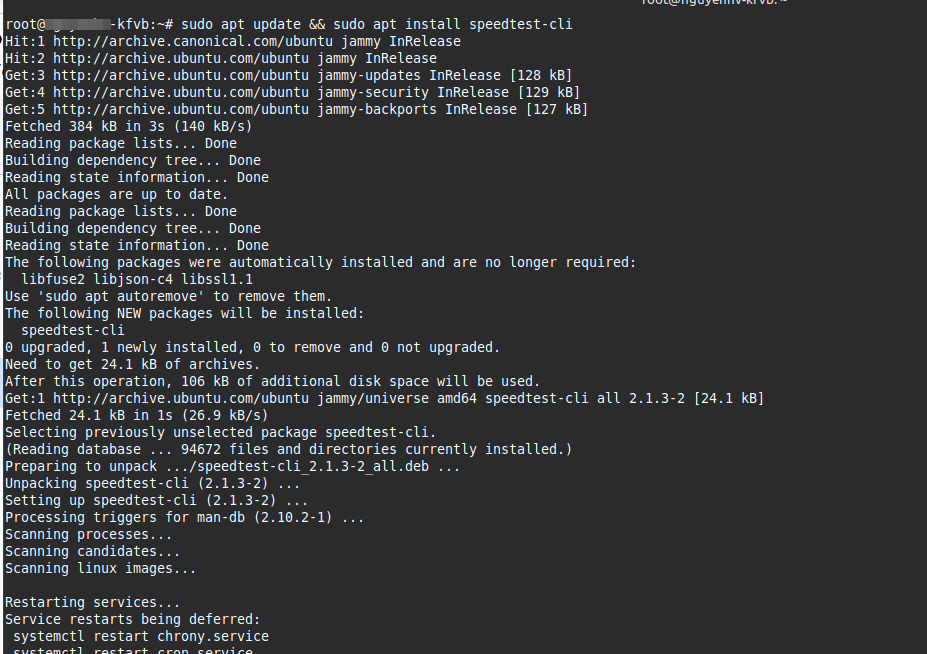 Cài đặt Speedtest CLI trên Ubuntu